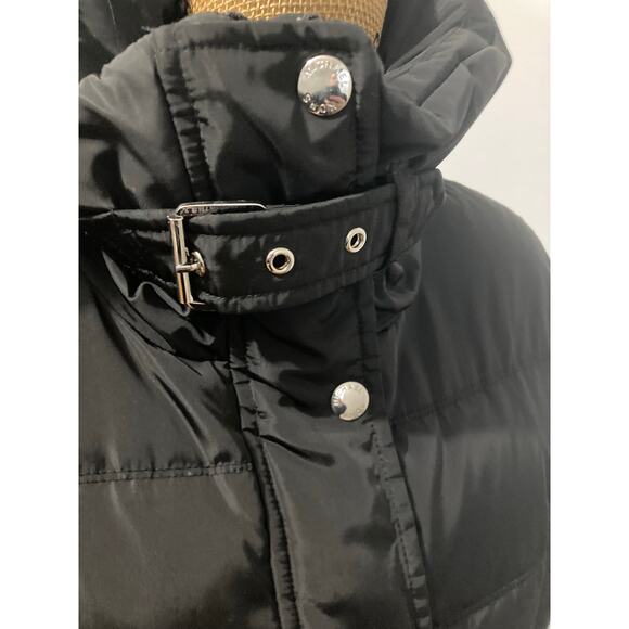 Michael Kors Long Down Black Puffer Parka Coat Women’s L - Picture 8 of 14